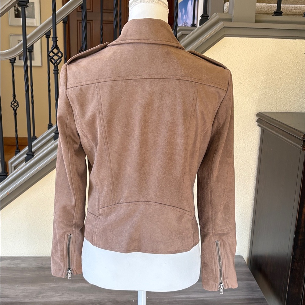 BB Dakota by Steve Madden Beige Faux Suede Moto Jacket Size Small - Picture 5 of 16